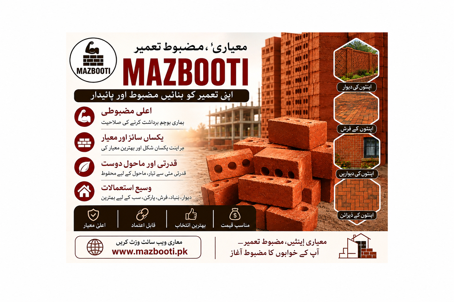 bricks price in pakistan